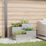 vidaXL vrtna sadilica Siva Pocinčani čelik 80 x 80 x 60 cm Sadilice Cijene