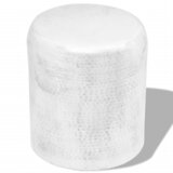 vidaXL Sploščen aluminijast stolček/odstavna mizica srebrna | Shoptok.si