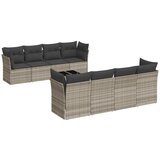 Maison Chic Seti vrtnega pohištva - Vrtna garnitura - Vrtni pohištvo set 9-delna z blazinami sv. siv poli ratan, (21798314) | Shoptok.si