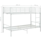 vidaXL Krevet na kat bijeli metalni 90 x 200 cm | shoptok.hr