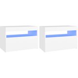 Maison Chic Dvo delni komplet Nočne omarice - Nočne mize z LED lučkami bela 60x35x40 cm inž. les, (21689559) Cene