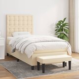Krevet s oprugama i madracem krem 90 x 200 cm od tkanine Cijene