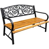  Vrtna klupa za park, terasu, metalna, drvena, za 2 osobe, 118 cm | shoptok.hr
