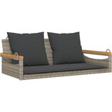  The Living Store Gugalna klop z blazinami siva 109x62x40 cm poli ratan - Gugalna Klop, (21495192) | Shoptok.si