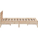  Okvir za krevet s uzglavljem 120 x 200 cm od masivne borovine | shoptok.hr