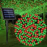 novogodišnje solarne lampice zeleno crvene | ePonuda.com