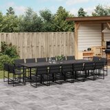  17dijelni vrtni blagovaonski set s jastucima crni od tekstilena | shoptok.hr