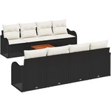 vidaXL 9 komadni set sofe za vrt s jastučićima crni poli ratan akacija, 2-sjedna vrtna sofa s jastučićima crni poli ratan Cijene