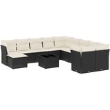  12-dijelni set vrtnih sofa od poliratana s jastucima crni | shoptok.hr