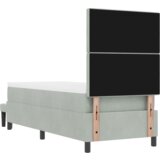 vidaXL Krevet s podnicom s madracem i klupom svjetlosiva 80x200 cm baršun | shoptok.hr