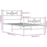  Metalni okvir kreveta uzglavlje i podnožje crni 90x190 cm | shoptok.hr