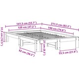  Okvir kreveta bez madraca bijeli 120 x 190 cm masivna borovina | shoptok.hr