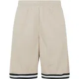 UC Men Men's Stripes Mesh Shorts - Beige/Black