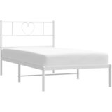 Metalni okvir za krevet s uzglavljem bijeli 107x203 cm | shoptok.hr
