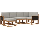  Set vanjskih sofa 6 kom. Prirodna i svjetlosiva Smeđa 247 x 128,5 x 73 cm | Shoptok.si