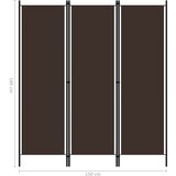vidaXL Sobna pregrada s 3 panela smeđa 150 x 180 cm | shoptok.hr