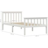  Za krevet od masivne borovine bijeli 100 x 200 cm | shoptok.hr