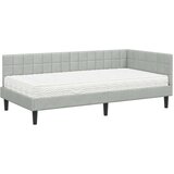  Kutni krevetni okvir s madracem 2 kom. Svjetlosiva 90 x 200 cm | Shoptok.si
