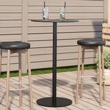 vidaXL Vrtna miza okrogla črna Ø60x105 cm jeklo | Shoptok.si