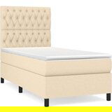  Box spring postelja z vzmetnico krem 90x200 cm blago, (20892638) | Shoptok.si