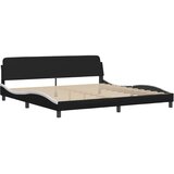 Krevet s madracem Dover crno-bijeli 200 x 200 cm od umjetne kože | Eponuda.com