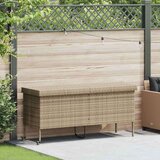 vidaXL Vrtna kutija za pohranu s kotačima bež 160x55x75 cm poliratan | shoptok.hr