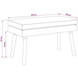  Klupa s dvostrukim slojem Bijela 80 x 40 x 47 cm Tkanina | shoptok.hr