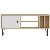 Kalune Design Bijelo/natur TV stol u dekoru hrasta 120x52 cm Arven - Cijene