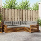  Set vanjskih sofa 4 kom. Prirodna i svijetlo siva Smeđa 251,5 x 172,5 x 73 cm | shoptok.hr