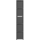 Police za izlaganje s 15 kocki sive 103x30x175,5 cm od tkanine | shoptok.hr