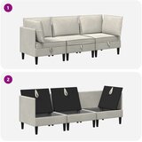  Komplet pohištva za dnevno sobo z blazino 3 pcs Krem Žamet | Shoptok.si