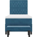 Postelja z vzmetnico z vzmetnico Temno modra 90 x 200 cm Žamet, (5000126413) | Shoptok.si