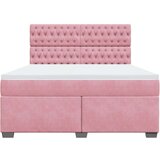 vidaXL Box spring postelja z vzmetnico roza 180x200 cm žamet | Shoptok.si