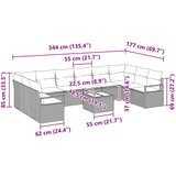 Set sofe s jastukom 11 pcs Crna poliratan | shoptok.hr