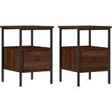  Noćni ormarići 2 kom boja hrasta 34x36x50 cm konstruirano drvo Smeđa | shoptok.hr