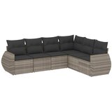 Maison Chic Seti vrtnega pohištva - Vrtna garnitura - Vrtni pohištvo set 6-delna z blazinami siv poli ratan, (21808798) | Shoptok.si