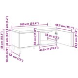  Haldna klop z blazino z vrati Umetni hrast 100 x 38 x 46 cm, (5000155671) | Shoptok.si