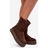 Boto Ladies Insulated Snow Boots With Fur Chocolate Abrams | Shoptok.si