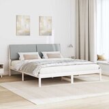  Okvir kreveta s uzglavljem Bijela i svijetlosiva 180 x 200 cm | shoptok.hr