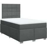 vidaXL Box spring postelja z vzmetnico temno siva 120x190 cm blago, (21321435) | Shoptok.si
