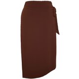 Trendyol Curve Plus Size Skirt - Brown - Midi Cene