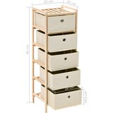  Stalci za pohranu s 5 košara od tkanine 2 kom bež od cedrovine | shoptok.hr