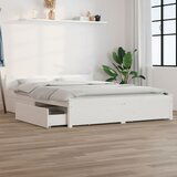 Maison Chic Posteljni okvir - Dvoposteljna postelja - Zakonska postelja s predali bel 140x200 cm-J14932, (21761294) | Shoptok.si