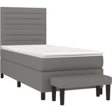  Krevet s oprugama i madracem tamnosivi 90x200 cm od tkanine | shoptok.hr