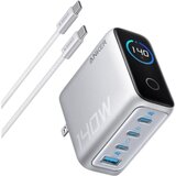 Anker 140W GaN zidni brzi punjac, 4-porta (3x USB-C i 1x USB-A) sa USB-C M/M pletenim kablom, srebrni Cene