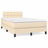 vidaXL Box spring postelja z vzmetnico krem 120x190 cm blago Cene
