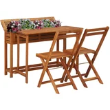 Balkonski stol sa sadilicom i 2 bistro stolice bagremovo drvo