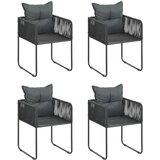  5-dijelni vrtni blagovaonski set od PVC ratana crni | shoptok.hr