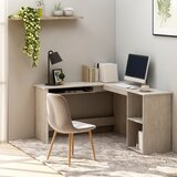Maison Chic Kotna miza - pisarniška miza - Računalniška miza L-oblike betonsko siva 120x140x75 cm iverna plošča, (21785029) | Shoptok.si
