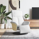 vidaXL Naslanjač z naslonom za noge belo umetno usnje | Shoptok.si